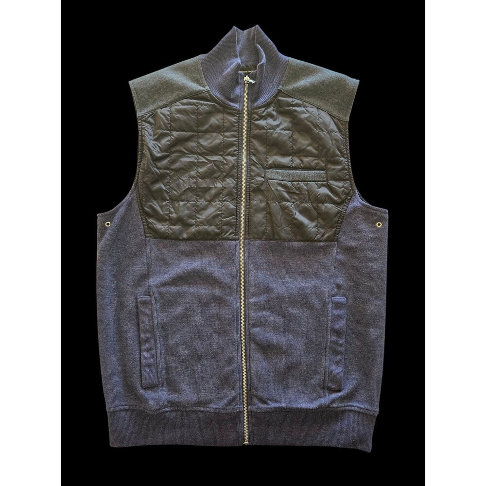 INC International Concepts thin Quilted Zip Up Sleeveless knit top VEST SZ M